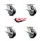 Service Caster 5 Inch Kingpinless Rubber on Aluminum Wheel Swivel Caster Set with Brakes SCC SCC-KP30S520-RAR-SLB-4 - alternate 6